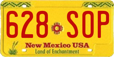 NM license plate 628SOP