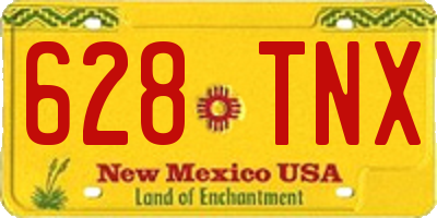 NM license plate 628TNX