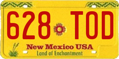 NM license plate 628TOD