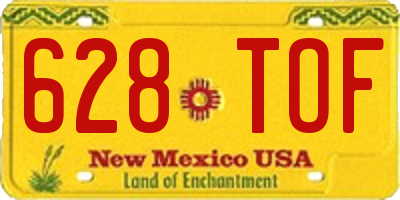 NM license plate 628TOF