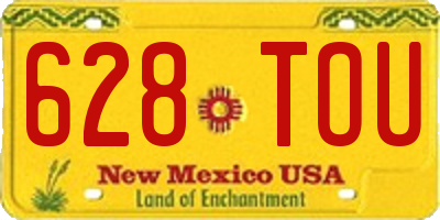 NM license plate 628TOU