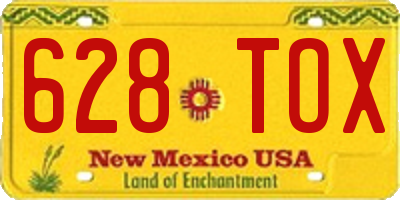 NM license plate 628TOX