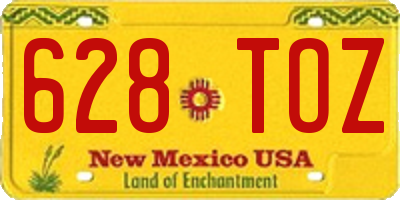 NM license plate 628TOZ