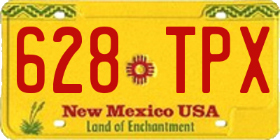 NM license plate 628TPX