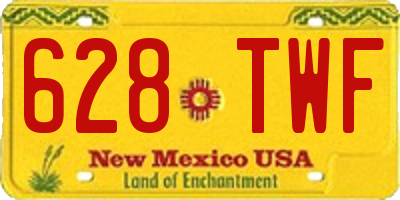 NM license plate 628TWF