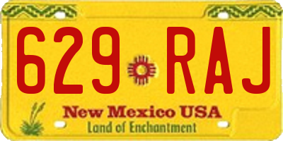 NM license plate 629RAJ