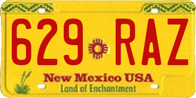 NM license plate 629RAZ