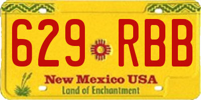 NM license plate 629RBB