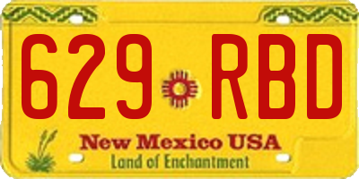 NM license plate 629RBD