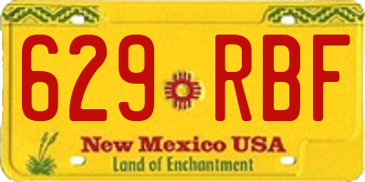 NM license plate 629RBF
