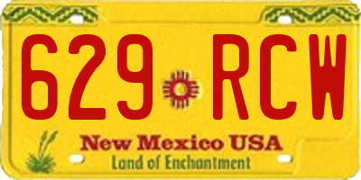 NM license plate 629RCW
