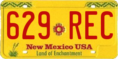 NM license plate 629REC