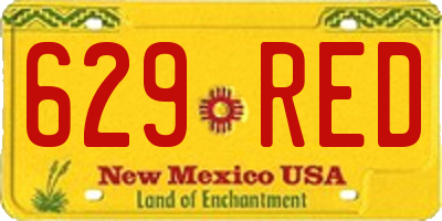 NM license plate 629RED