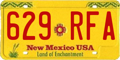 NM license plate 629RFA