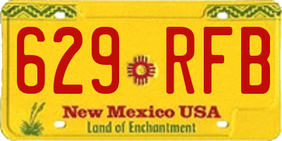 NM license plate 629RFB