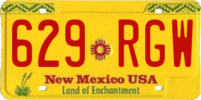 NM license plate 629RGW
