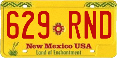 NM license plate 629RND