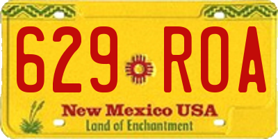 NM license plate 629ROA