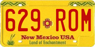NM license plate 629ROM