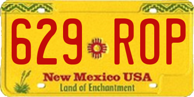 NM license plate 629ROP