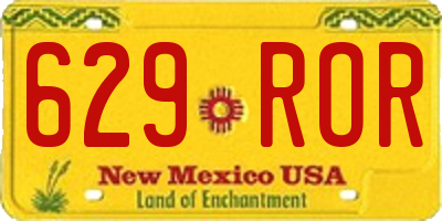 NM license plate 629ROR