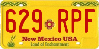 NM license plate 629RPF
