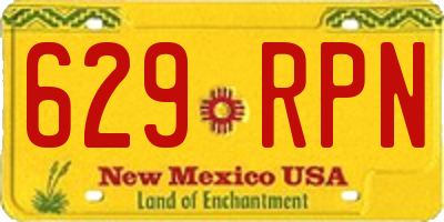NM license plate 629RPN