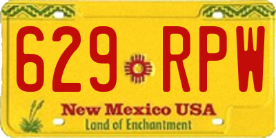 NM license plate 629RPW