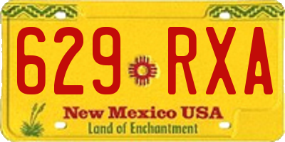 NM license plate 629RXA