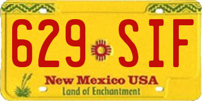 NM license plate 629SIF
