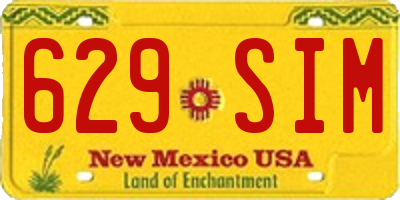 NM license plate 629SIM
