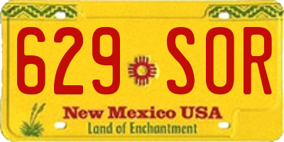 NM license plate 629SOR