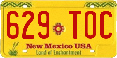 NM license plate 629TOC