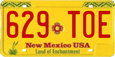 NM license plate 629TOE