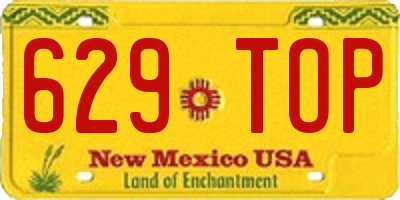 NM license plate 629TOP