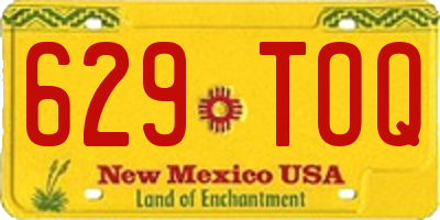 NM license plate 629TOQ
