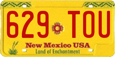 NM license plate 629TOU
