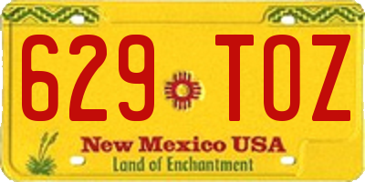 NM license plate 629TOZ