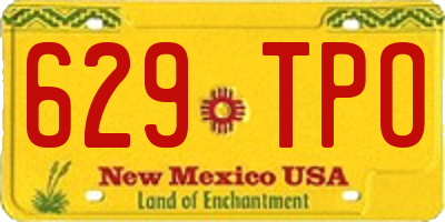NM license plate 629TPO