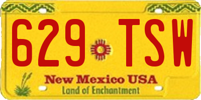 NM license plate 629TSW