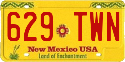 NM license plate 629TWN