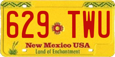 NM license plate 629TWU