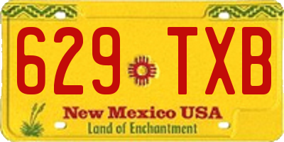 NM license plate 629TXB