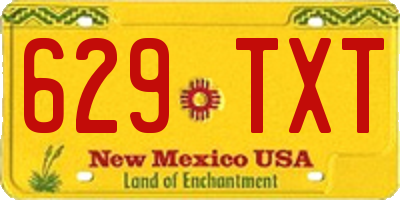 NM license plate 629TXT