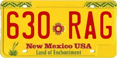 NM license plate 630RAG