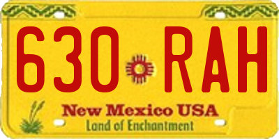 NM license plate 630RAH