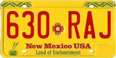 NM license plate 630RAJ