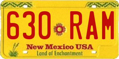 NM license plate 630RAM