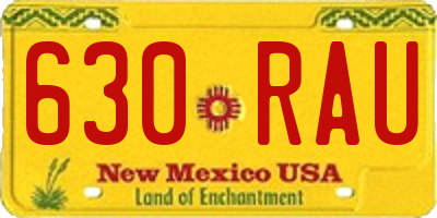NM license plate 630RAU