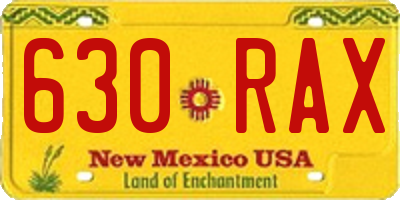 NM license plate 630RAX